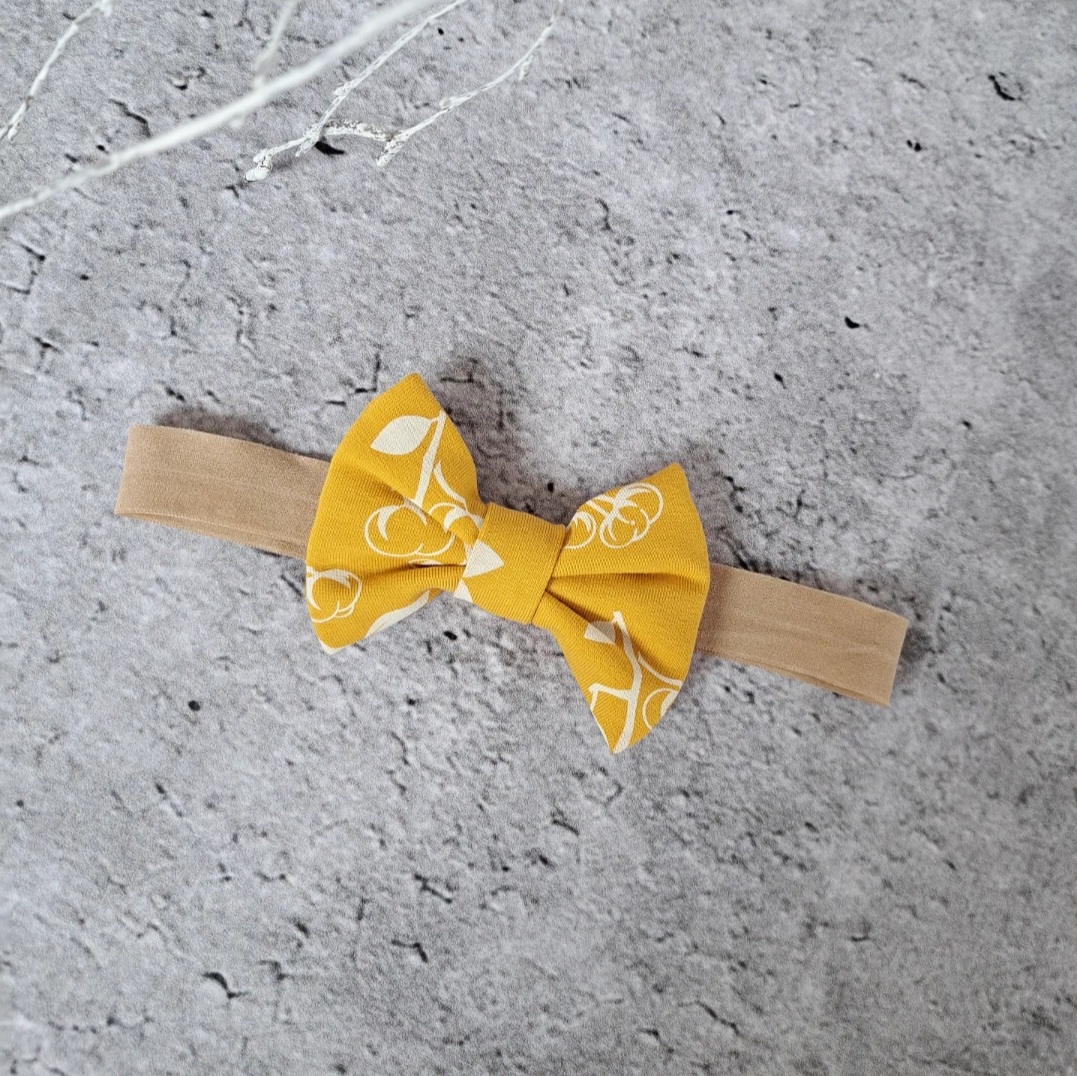 Cottons on Mustard Ribbon Hair Bow
