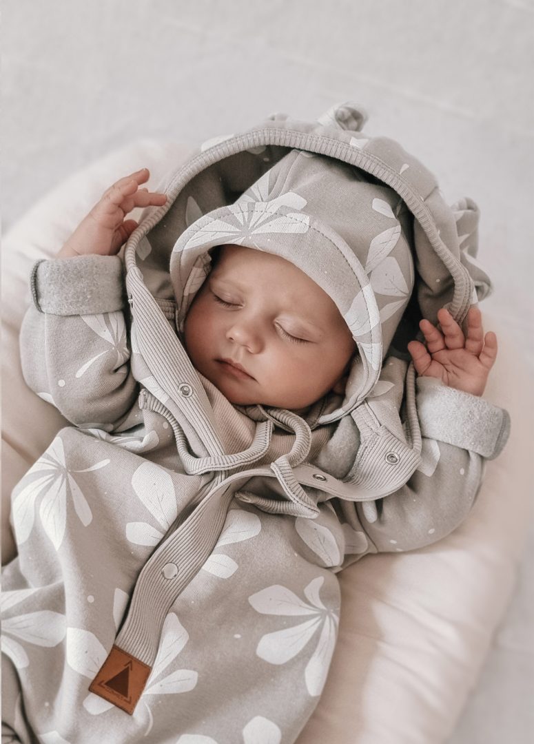 Chestnut Leaves on Beige Eared Jumpsuit