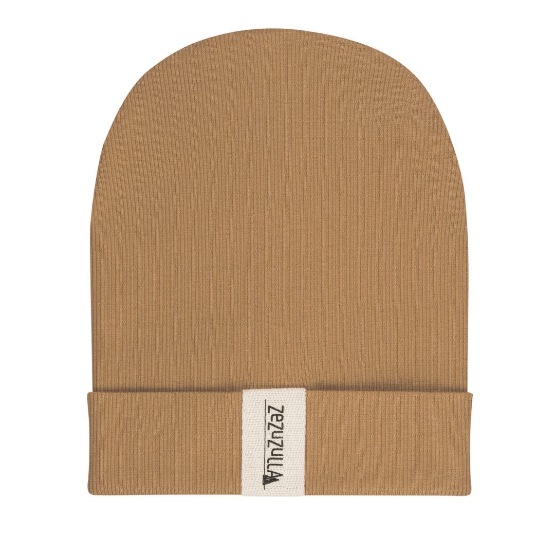 Dziecięca Czapka Prążkowana typu Beanie Kakaowa