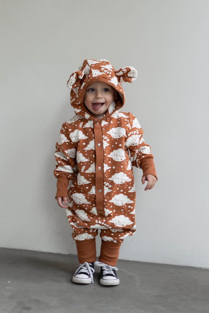 Sheep on Cinnamon Eared Jumpsuit