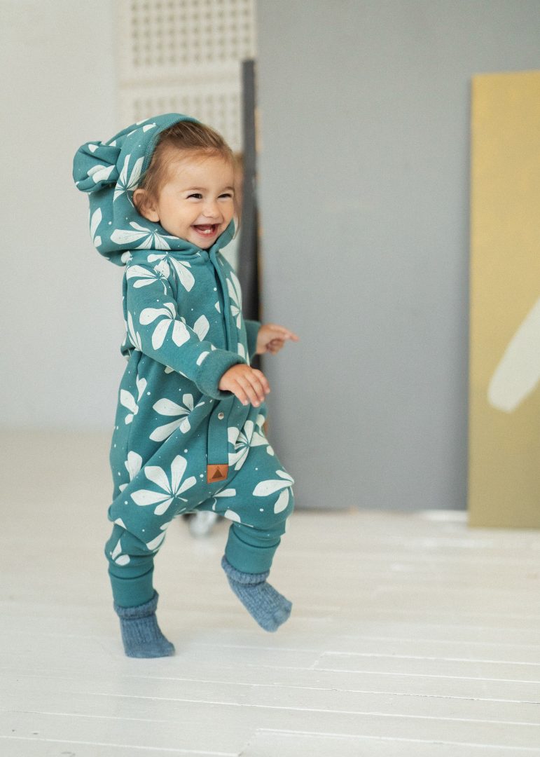 Chestnut Leaves on Green Eared Jumpsuit