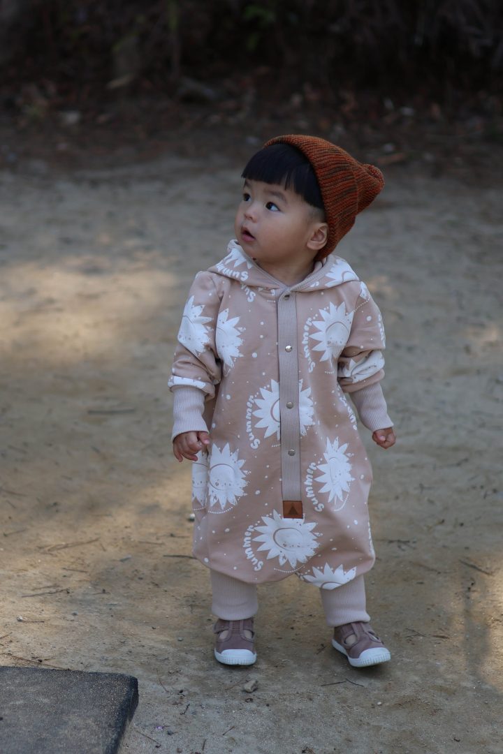 Suns on Beige Eared Jumpsuit