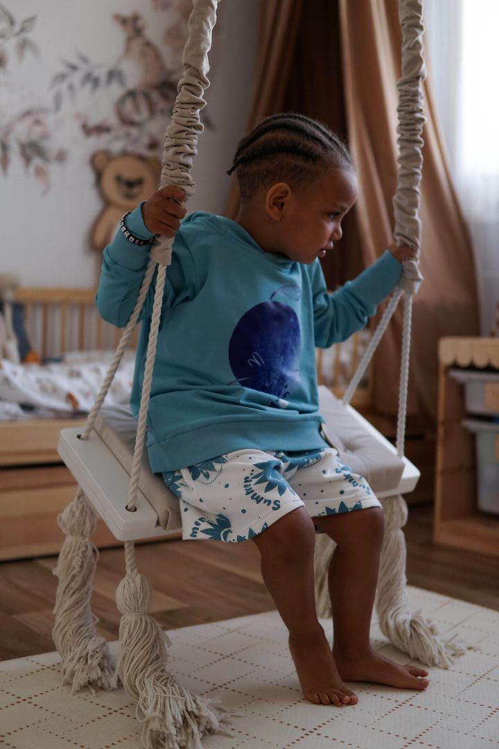 Bluza Dziecięca z Kapturem i Uszkami Niebieska z Księżycem